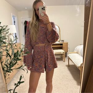 NWOT runway scout rainbow knit set